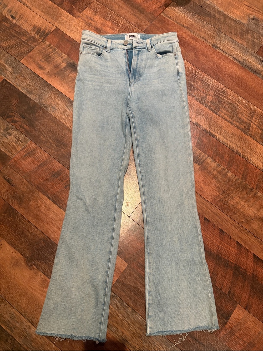 PAIGE Light Wash Blue High-Rise Flare Jeans- Claudine